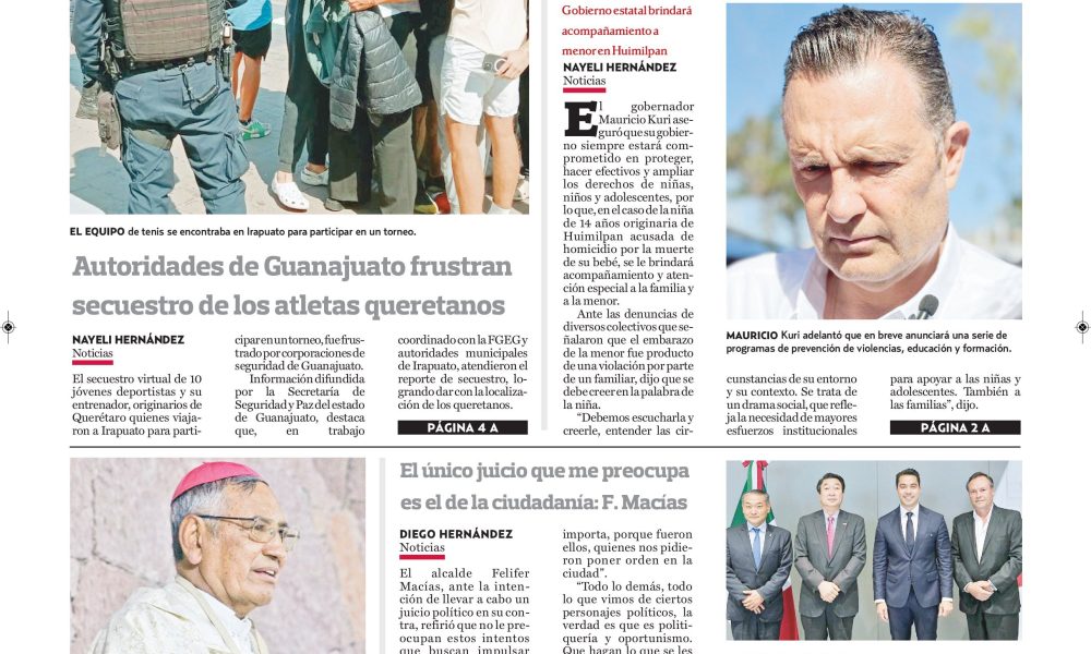 Conoce La Portada De Hoy Noticias De Quer Taro